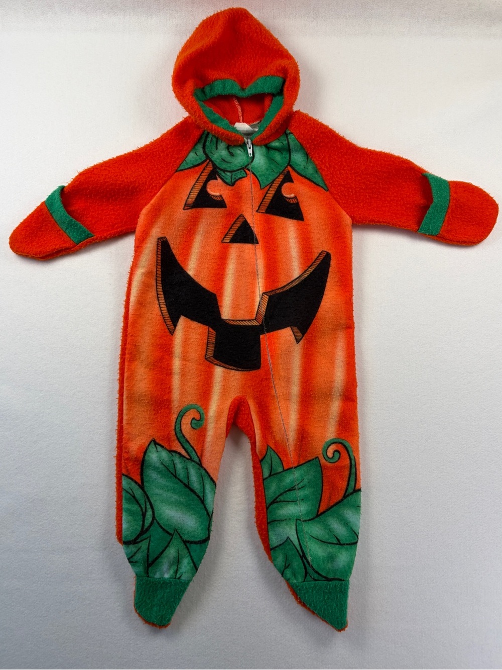 Bunny Warmer Pumpkin Footed Blanket Sleeper Sz 6-12M Pjs Halloween Costume VTG